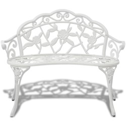 Banc de jardin 100 cm Aluminium coulé Blanc 