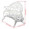 Banc de jardin 100 cm Aluminium coulé Blanc 