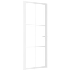 Porte intérieure 83x201,5 cm Blanc Verre ESG et aluminium 