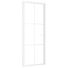 Porte intérieure 83x201,5 cm Blanc Verre ESG et aluminium 
