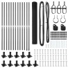 Ensemble de poteaux de clôture Lot de 2 Gris Métal et PVC 