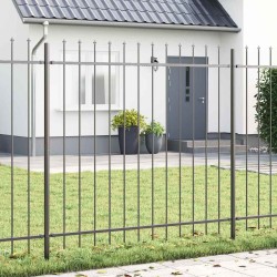 Clôture de jardin Gris 5.1 x 1 m Acier enduit de poudre 