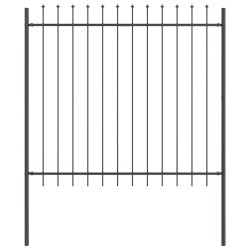 Clôture de jardin Gris 5.1 x 1 m Acier enduit de poudre 