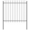 Clôture de jardin Gris 5.1 x 1 m Acier enduit de poudre 