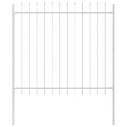 Clôture de jardin Blanc 5.1 x 1 m Acier enduit de poudre 