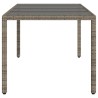 Table de jardin dessus en verre Gris 190x90x75cm Résine tressée 