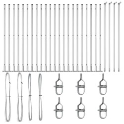 Poteaux de clôture avec plaques de base, 26 pcs, Ø32mm, 83,5cm en acier galvanisé 