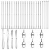 Poteaux de clôture avec plaques de base, 26 pcs, Ø32mm, 83,5cm en acier galvanisé 