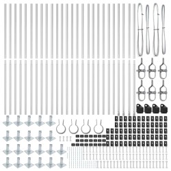 Poteaux de clôture avec plaques de base, 26 pcs, Ø32mm, 83,5cm en acier galvanisé 