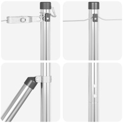 Poteaux de clôture avec plaques de base, 26 pcs, Ø32mm, 83,5cm en acier galvanisé 