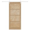 Porte coulissante avec ensemble de quincaillerie 93x211 cm en bois massif de pin 