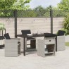 Set de salle à manger de jardin 5 pièces avec coussins Gris clair Poly Rattan 