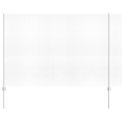 Clôture en fil soudé avec 22 poteaux U Argent 1.5x25 m Acier 