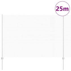 Clôture en fil soudé avec 22 poteaux U Argent 1.5x25 m Acier 