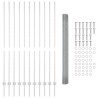 Clôture en fil soudé avec 22 poteaux U Argent 1.5x25 m Acier 