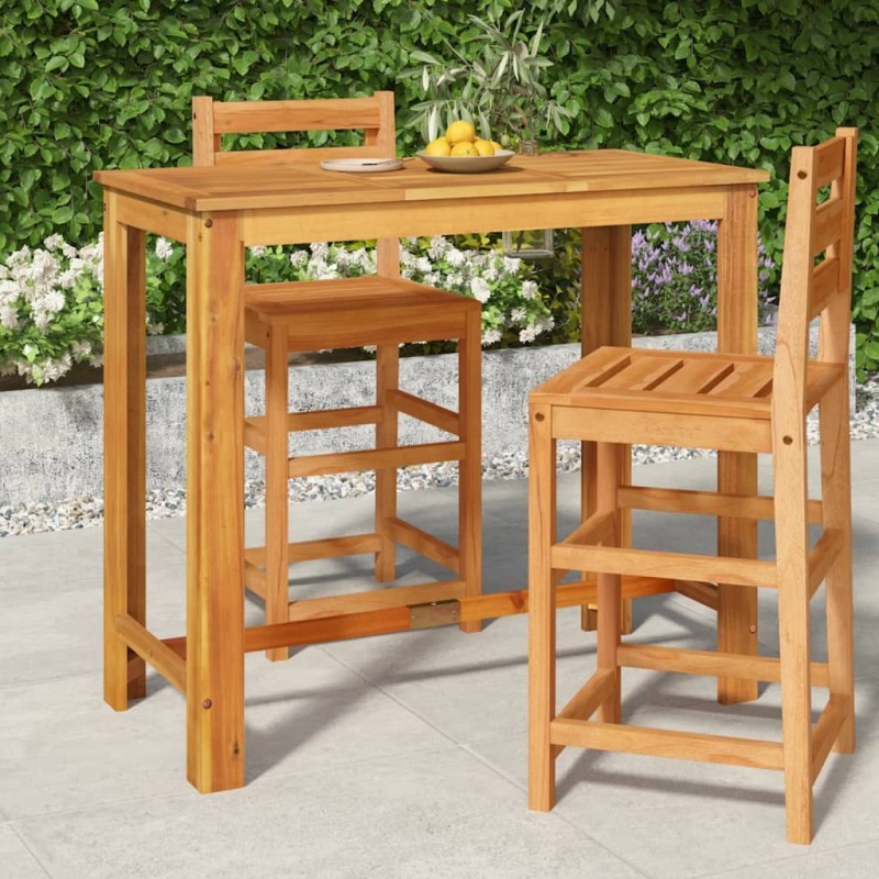 Table de bar de jardin 120x60x105 cm Bois d'acacia solide Table de bar de jardin 120x60x105 cm Bois d'acacia solide