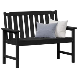 Banc de jardin Noir 120 cm HDPE 
