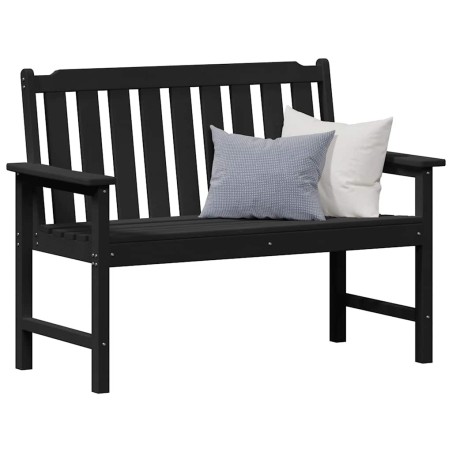 Banc de jardin Noir 120 cm HDPE 