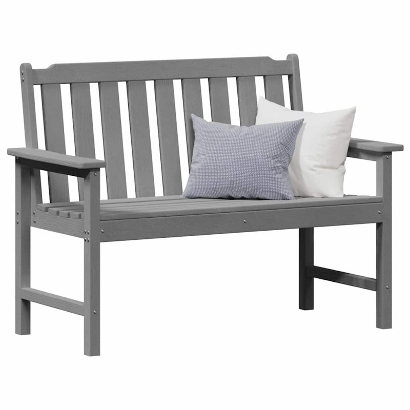 Banc de jardin gris clair 120 cm HDPE 