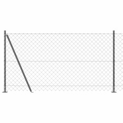 Jeu de Poteaux de Clôture Argent 25 x 1,2 m Acier galvanisé 