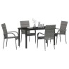 Ensemble de salle à manger pour jardin 5 pcs Gris 4 places 