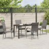 Ensemble de salle à manger pour jardin 5 pcs Gris 4 places 
