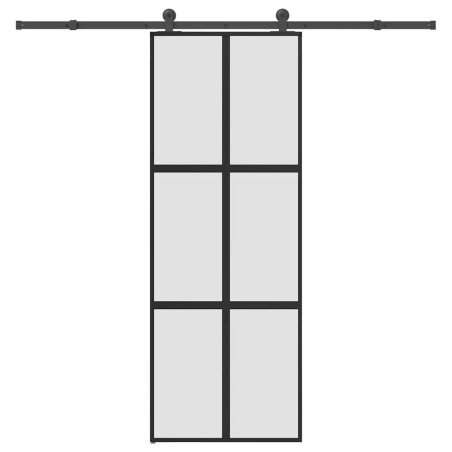 Porte coulissante kit de quincaillerie trempé verre aluminium 
