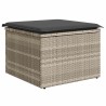 Ensemble de salon de jardin 4 pièces avec des coussins gris clair en polyrotin 