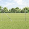 Clôture Euro avec 7 poteaux en pointe, 1x10 m, en acier galvanisé 