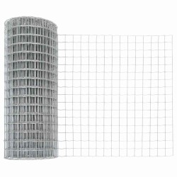 Clôture Euro avec 7 poteaux en pointe, 1x10 m, en acier galvanisé 