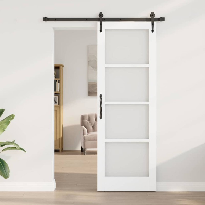 Porte coulissante avec ensemble matériel 