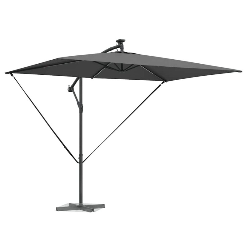 Parasol banane à mât déporté Anthracite 294 x 200 x 254 cm 