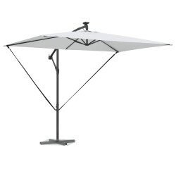 Parasol banane à mât déporté Couleur sable 294 x 200 x 254 cm 