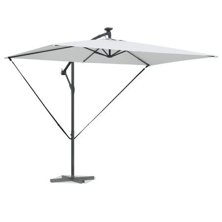 Parasol banane à mât déporté Couleur sable 294 x 200 x 254 cm 