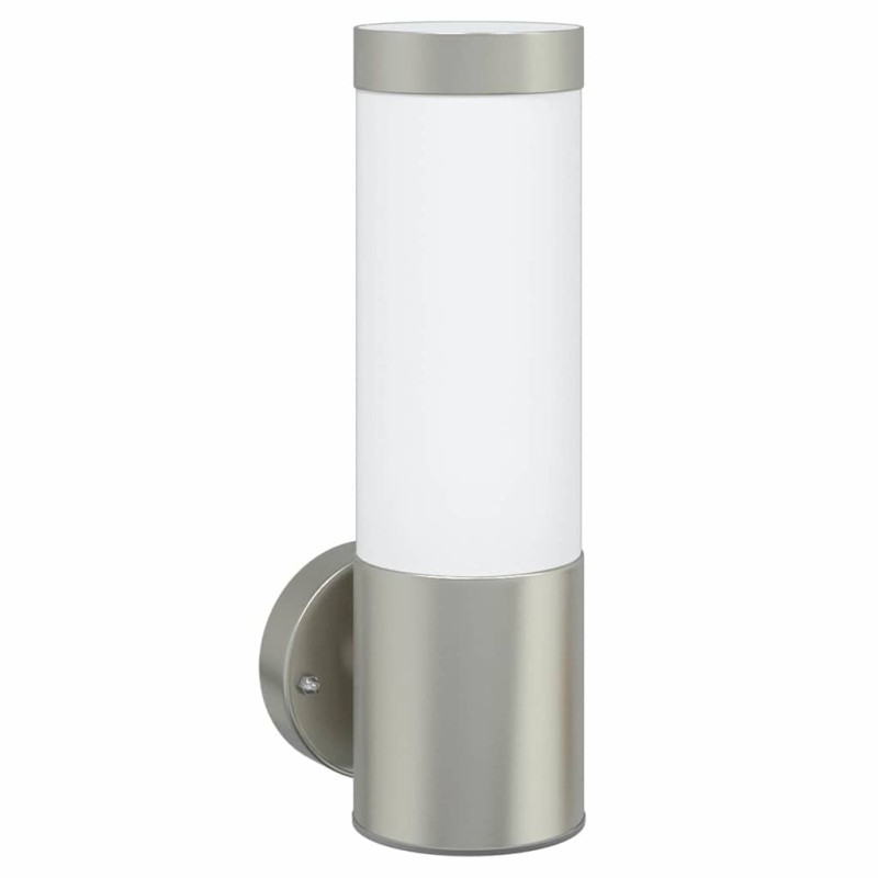 Appliques murales outdoor 2 pcs en acier inoxydable argent IP44 