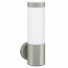 Appliques murales outdoor 2 pcs en acier inoxydable argent IP44 