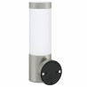 Appliques murales outdoor 2 pcs en acier inoxydable argent IP44 