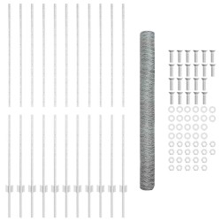 Ensemble de Clôture Hexagonale Pack de 2 Acier galvanisé 25 x 1.5 m 
