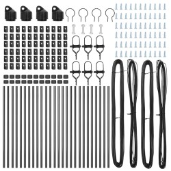 Poteaux de Clôture 26 pcs Gris Ø32 mm 100 cm Acier Galvanisé 