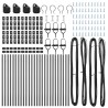 Poteaux de Clôture 26 pcs Gris Ø32 mm 100 cm Acier Galvanisé 