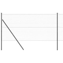Ensemble de Clôture 2 pièces Gris Métal 25 x 1,2 m Durable 