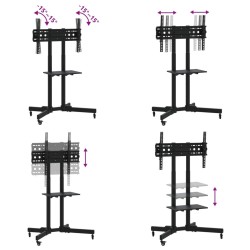 Meuble TV sur roulettes pour écran 32-70 pouces max VESA 