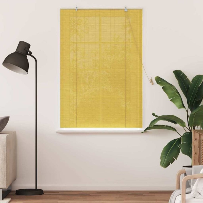 Stores et Occultants avec des rideaux Jaune 120 x 160 cm Bambou 