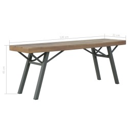 Banc de jardin 120 cm Bois d'acacia solide 