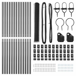 Ensemble de clôture Paquet de 2 Gris Acier revêtu 25 x 1 m 