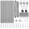 Ensemble de poteaux de clôture 13 pcs Gris Ø32mm 160 cm Métal 