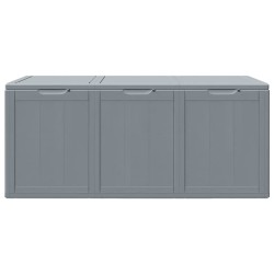Boîte de rangement de jardin 270 L Gris PP aspect bois 