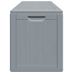 Boîte de rangement de jardin 270 L Gris PP aspect bois 
