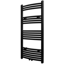 Sèche-serviettes eau chaude à rails incurvés noir 500 x 1160 mm 