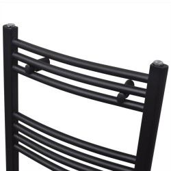 Sèche-serviettes eau chaude à rails incurvés noir 500 x 1160 mm 
